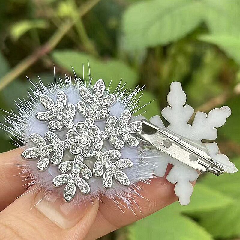 超闪水钻珍珠雪花小鸭夹高颜值圣诞节温柔可爱发卡冬季新款头饰女