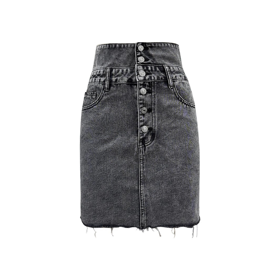 Street Style Womens Skirt Unique Double Waist Design Casual Fit Versatile for Everyday Wear Ready to Ship