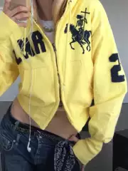 New Ins Style Loose Zipper Cardigan Trendyy Fashion Stylish Knight Letter Embroidered Flap Pocket Pants Hooded Sweatshirt