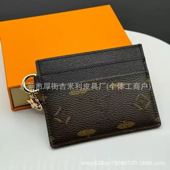 Foreign Trade Genuine Leather Card Holder, Fashionable Letter Design, Multi-Card Slots, Ultra-Thin Mini Portable Card Case, Anti-Theft