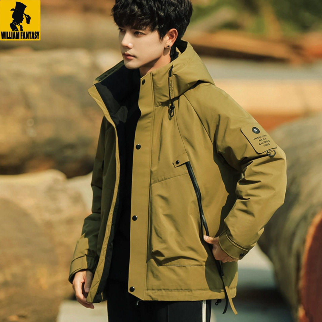 2025 Winter Jacket down Jacket Men's Jacket Three-Proof Fashion Outdoor Warm and Cold-Proof Clothing Trendy Brand Handsome
