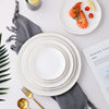 Wholesale Gold-Rimmed Ceramic Round Western Food Plates, Household Dishes, Shallow Plates, Flat Plates, Cold Dishes, Steak Plates, Pasta Plates