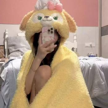 Cute and Soft Chef Dog Air Conditioning Blanket, Hooded Shawl Bath Towel, Plush Cloak, Nap Blanket, Can Be Stored