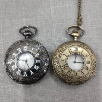 Cross-border Hot Pocket Watch Fashionable Vintage Case Dial Double-layer Scale Quartz Pocket Watch