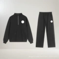 Dark gray half zip straight-suit