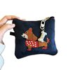 Dachshund Card Holder, Cute Suede Cosmetics Bag, Portable Carry-On Bag for Outings, Earphones, Lipstick, Auntie Towel Cosmetics Bag