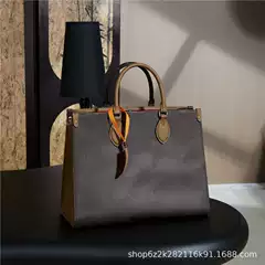 M&LV Classic Monogram ONTHEGO Medium Shopping Tote Bag for Women