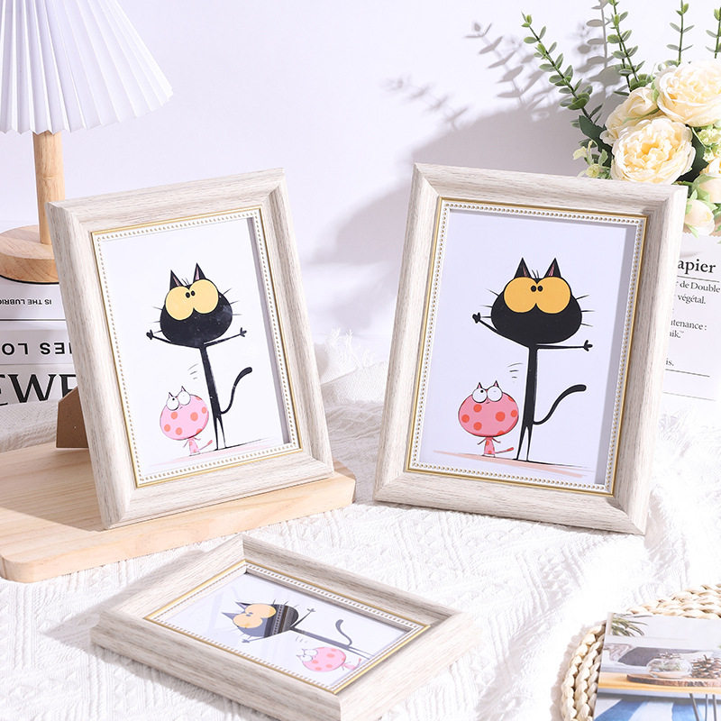 Creative American Retro Photo Frame Table 6 Inches 7 Inches 8inch 10inch Wedding Photo Frame Wall Hanging Picture Frame Empty Frame Mounting