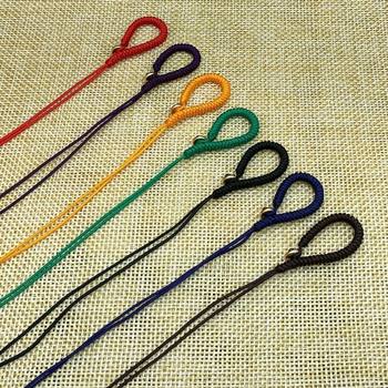 Hand-woven key rope semi-finished diy flat knot brass buckle car key anti-lost wholesale red line jewelry line