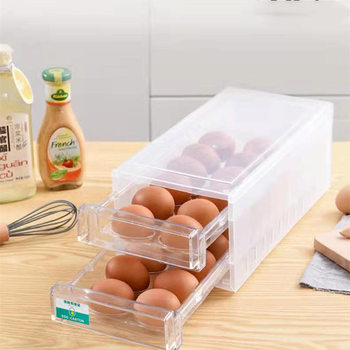 Kitchen egg storage box refrigerator fresh creative storage box double finishing egg box can be stacked