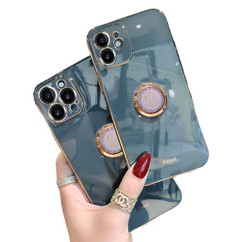 For Apple 14 phone case iPhone13promax silicone soft case 12p clock ring mini female mobile phone
