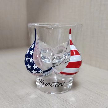 In-Stock 2-Ounce Bikini Shot Glass American-Style Body Glass Hand-Painted Flag Travel Souvenir Beauty Cup