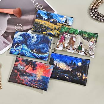 Cross-border explosions coin bag, oil painting starry sky high creative Van Gogh coin bag, coin purse, hot new