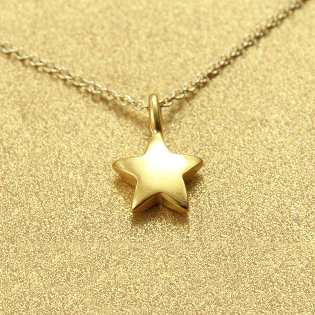 Five-pointed Star Night Sky Star pendant ins alloy clavicle short necklace foreign trade Amazon AliExpress WISH Gold