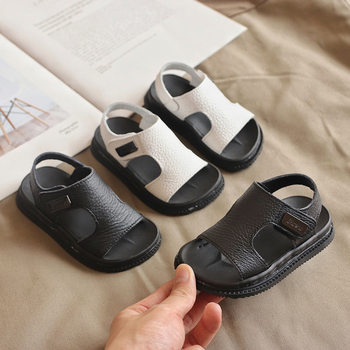 Children's Sandals Baby Men's 2025 New Summer Soft Sole Non-Slip Children's Leather Baby Baby Sandals Women