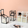 Customized Plastic Edge Glass Dressing Table Transparent Flip-Top Dust-Proof Desktop Organizer Lipstick Eyebrow Pencil Makeup Brush Storage