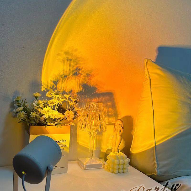 Internet Celebrated Water Ripple Table Lamp Gift Nightlight Light and Shadow Momentum Rotating Bedside Lamp Atmosphere Lamp Decorative Live Bedroom