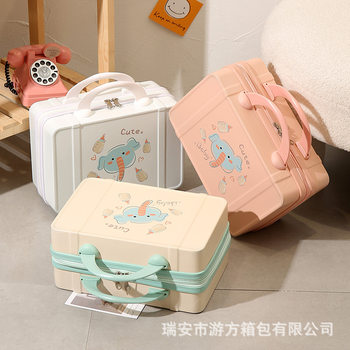 Vintage Bottle Like Suitcase Custom Luggage New 14-inch Cosmetic Case Cute Small Suitcase Storage Bag