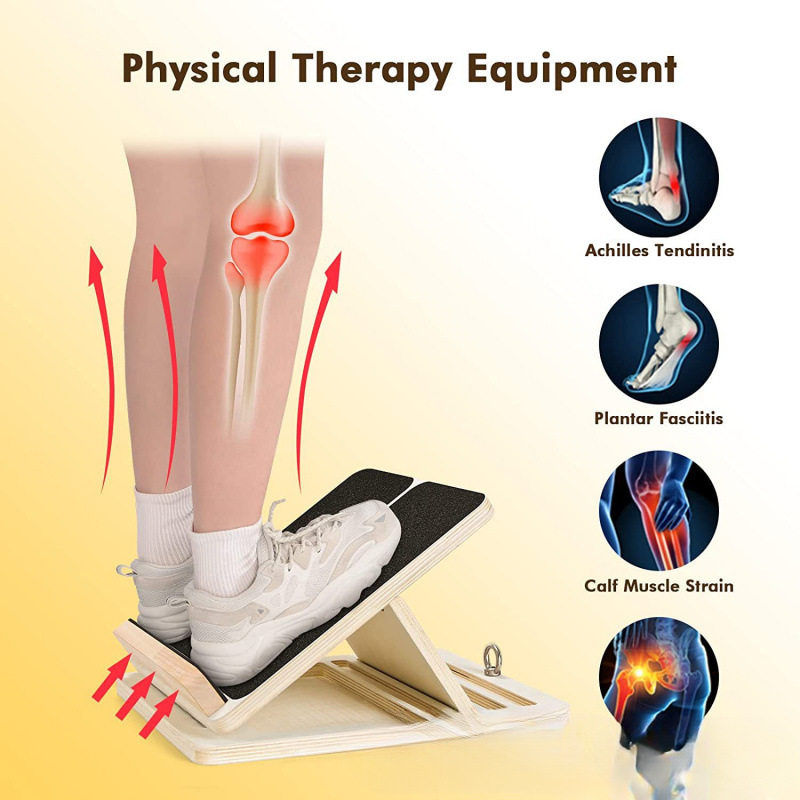 Wooden Rehabilitation Training Wooden Tilt Board Adjustable Tilt Calf Arm Stretch Sloping Board