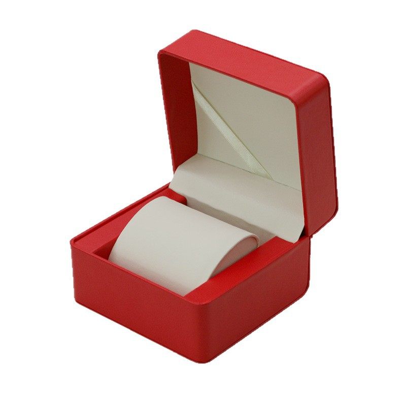 Fashionable Flip-Top Rounded Corner Watch Box, Pull-String Pu Leather Watch Case, Single Watch Storage Box, Display Packaging Watch Box
