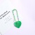 【Зеленое】 Сердечко из сплава Love Heart + цепочка из бисера