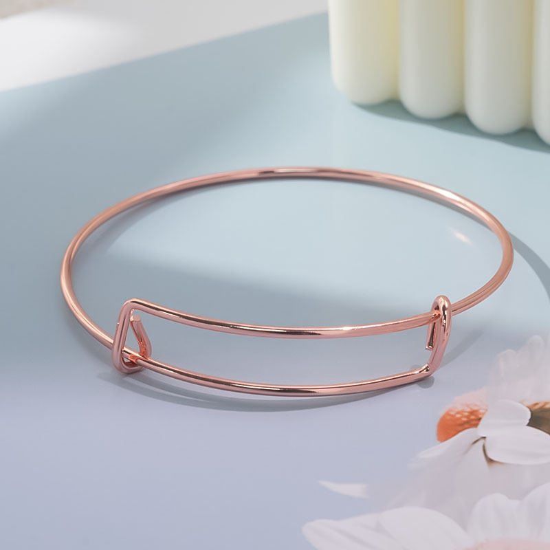 厂家直供欧美推拉手环DIY可活动调节手镯女钢丝镀金饰品潮流爆款