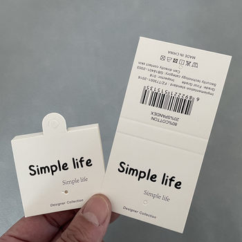 Socks tag simple fashion socks trademark card head white card material label label hook-free men's and women's socks card