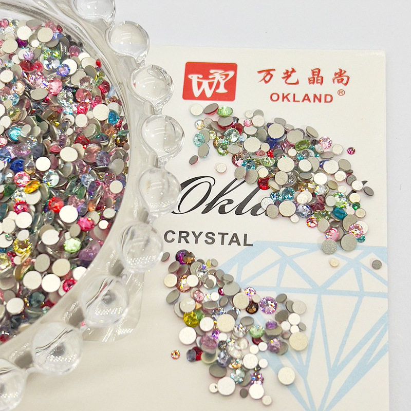 Nail Art Rhinestones 33-Cut Flat Bottom K9 Rhinestones Colorful Round Hairpin Makeup Handmade DIY Rhinestones Nail Art Fingertip Decorations Wholesale