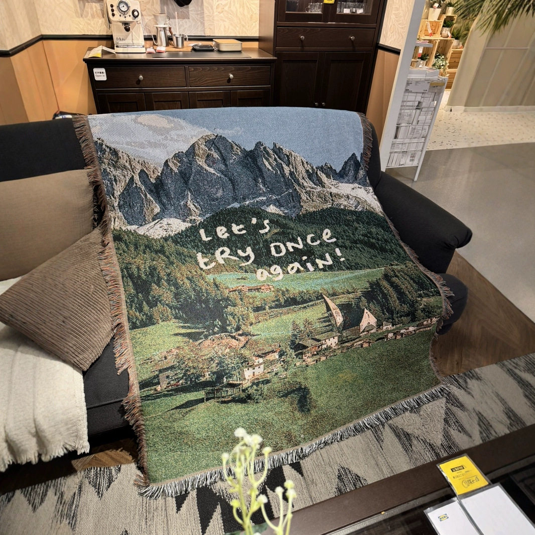 New Foreign Trade Landscape Decoration Casual Blanket Cartoon Knitted Blanket Sofa Blanket Travel Tent Cover Blanket Bed Blanket
