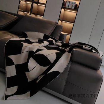 Sofa Office Nap Blanket Car Nordic Autumn and Winter Anti-Cool Blanket Knitted British Manor Dome Blanket Living Room