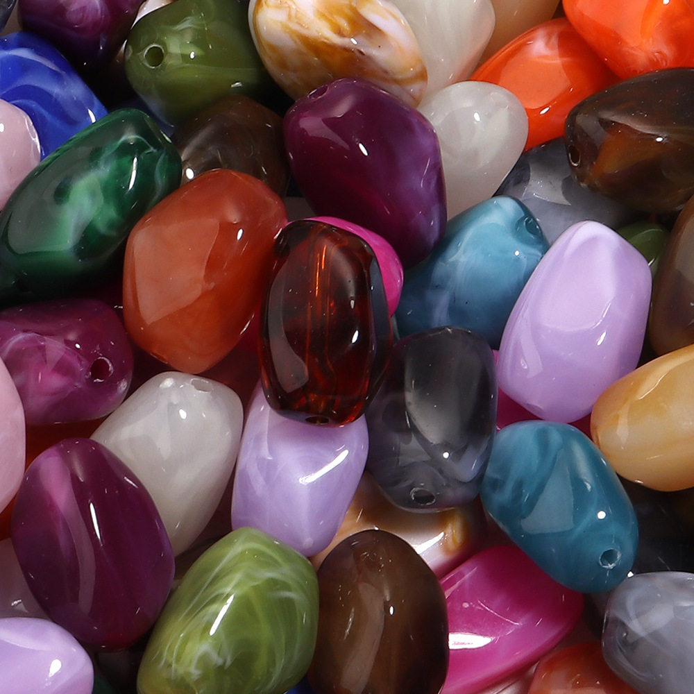 Irregular Two-Color Cloud Beads Large Hole Special-Shaped Beads DIY Beads Imitation Stone Bracelet Mobile Phone Chain Weaving Bag Material