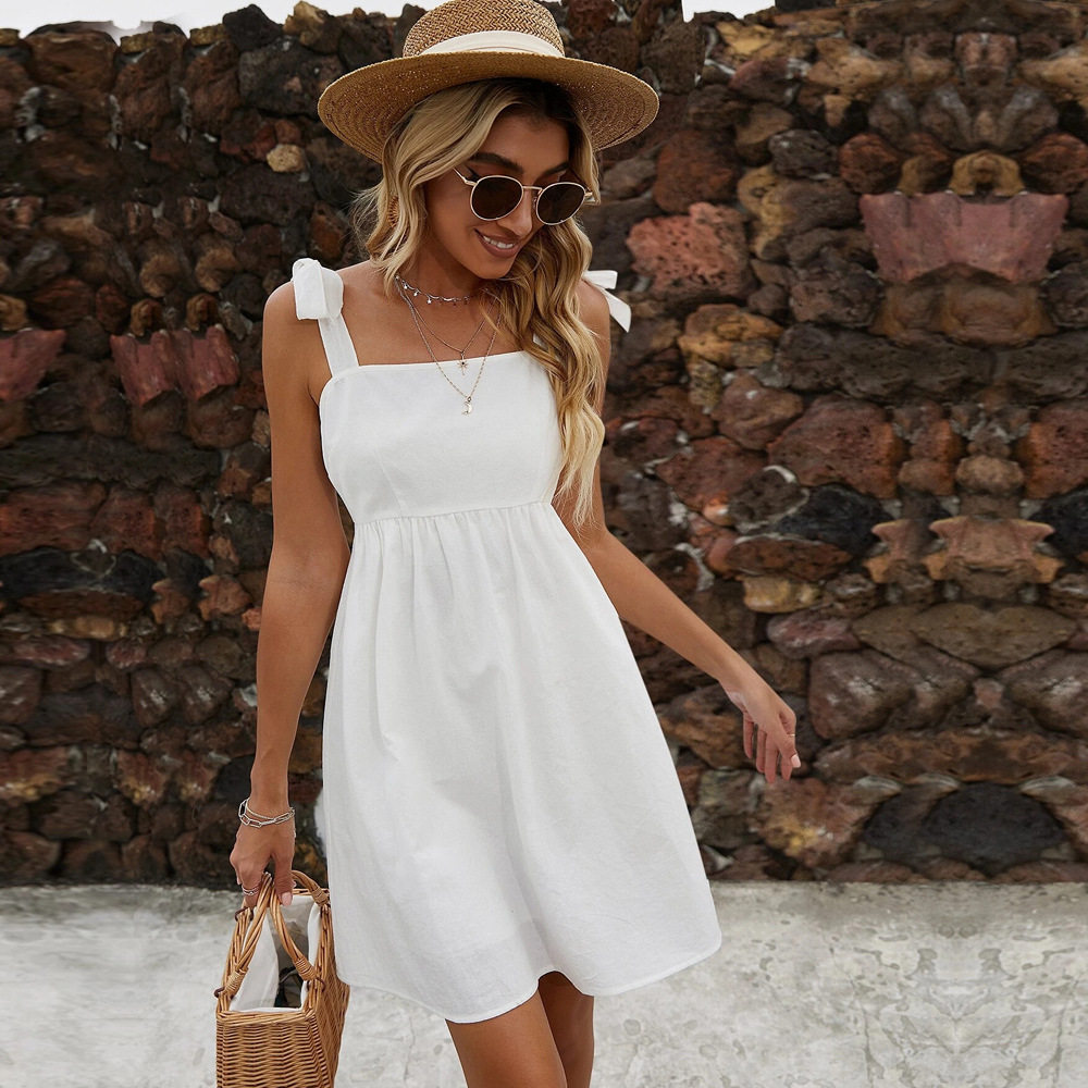 Spring Womens Casual Knit Dress Elegant Solid Color Sleeveless Short Skirt Perfect for Office Wear Wholesale