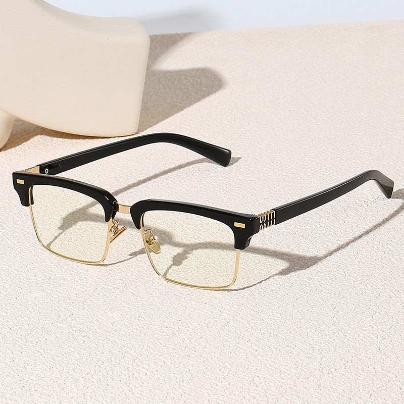 Zhang Yuanying Same Style Hawksbill Fashionable Plain Glasses Frame Butterfly Eyebrow Line Half Frame 20411 for Men and Women
