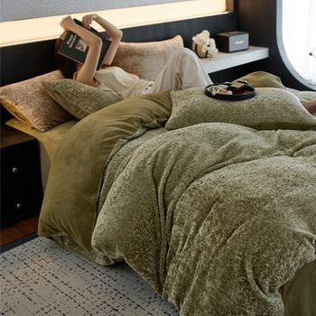 Autumn and Winter Thickeneded Gem Velvet Fully Matte Type a Milk Velvet Four-Piece Set Warm and Breathable Bedding Home Textile Mystery of the Deep Sea