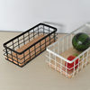 Iron Storage Basket Wall-Mounted Flower Basket Shelf Makeup Box Iron Frame Wall Basket Desktop Storage Rectangular Storage Basket