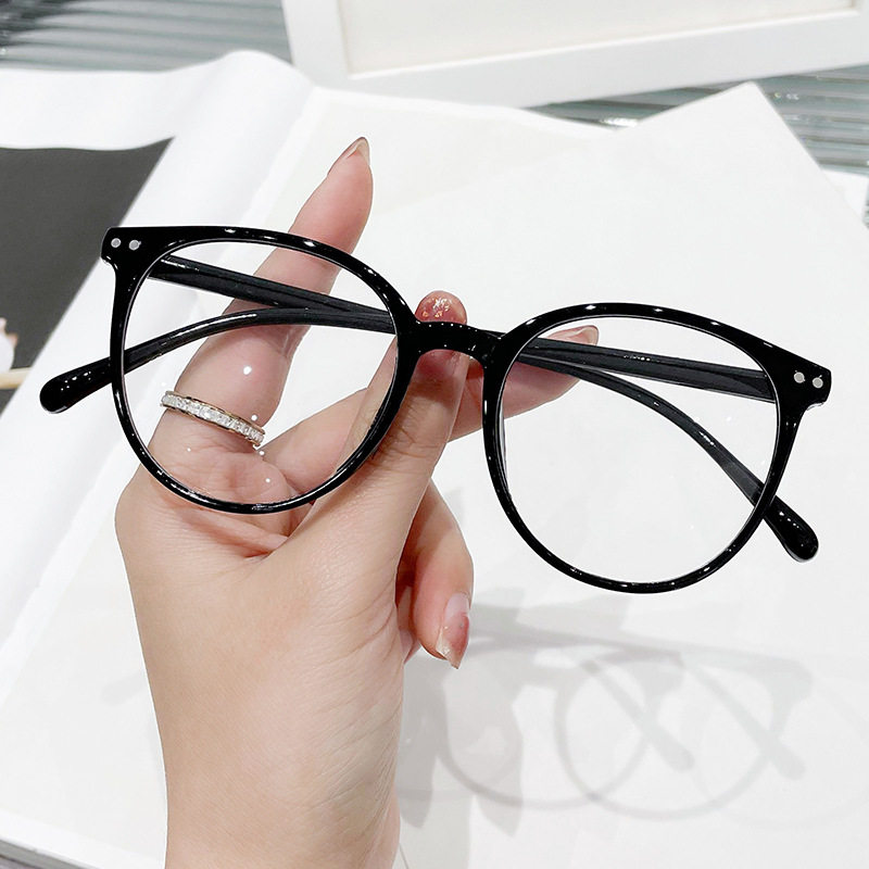 2023 New Round Frame Frame Artistic Retro Myopia Glasses Frame Anti-blue Glasses Little Red Riding Book Same Style Flat Glasses