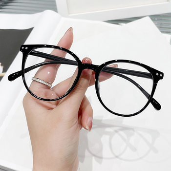 2023 New Round Frame Frame Artistic Retro Myopia Glasses Frame Anti-blue Glasses Little Red Riding Book Same Style Flat Glasses