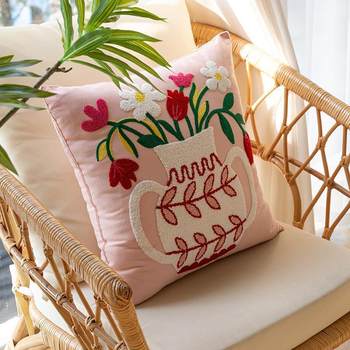 Pastoral Cream High-end Pillow New Pure Cotton Pillow Bedside Living Room Sofa Square Pillow Case Without Core
