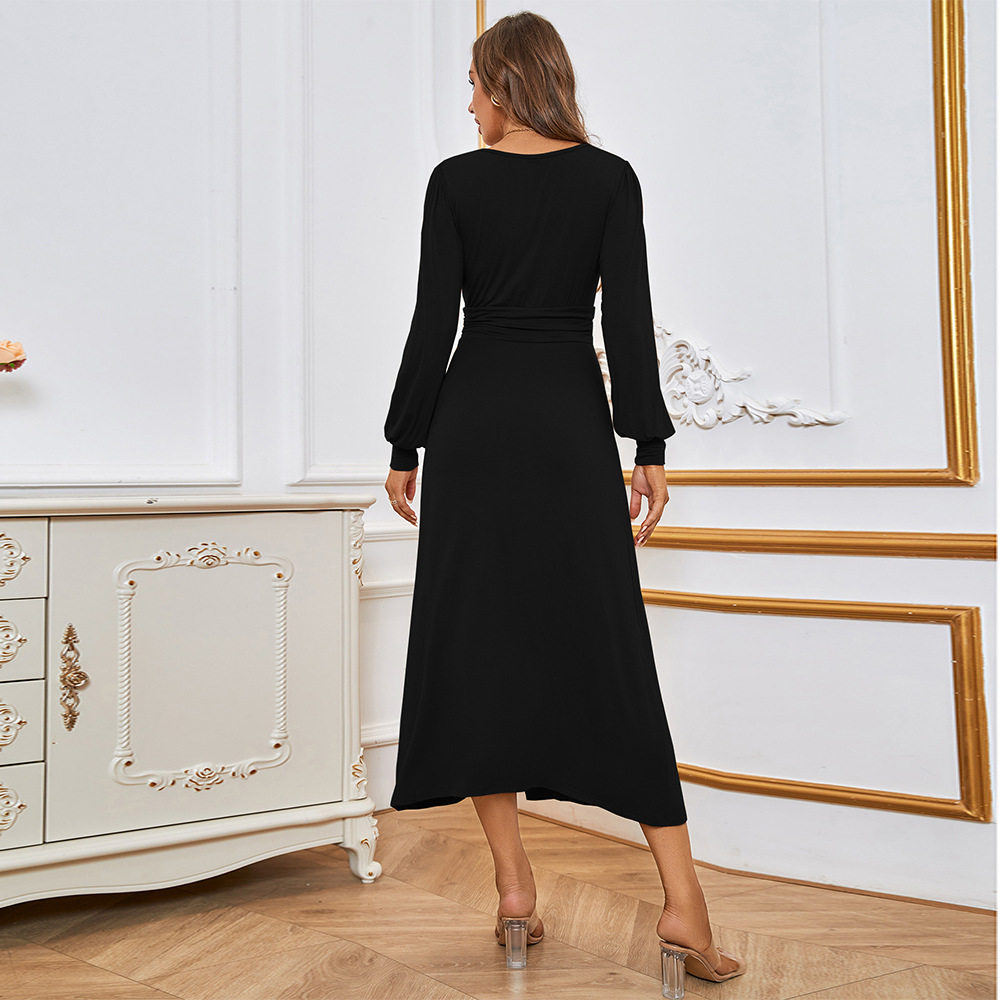 Elegant A Line Maxi Dress for Women Sexy V Neck High Waist Split Design Perfect for Parties and Special Occasions