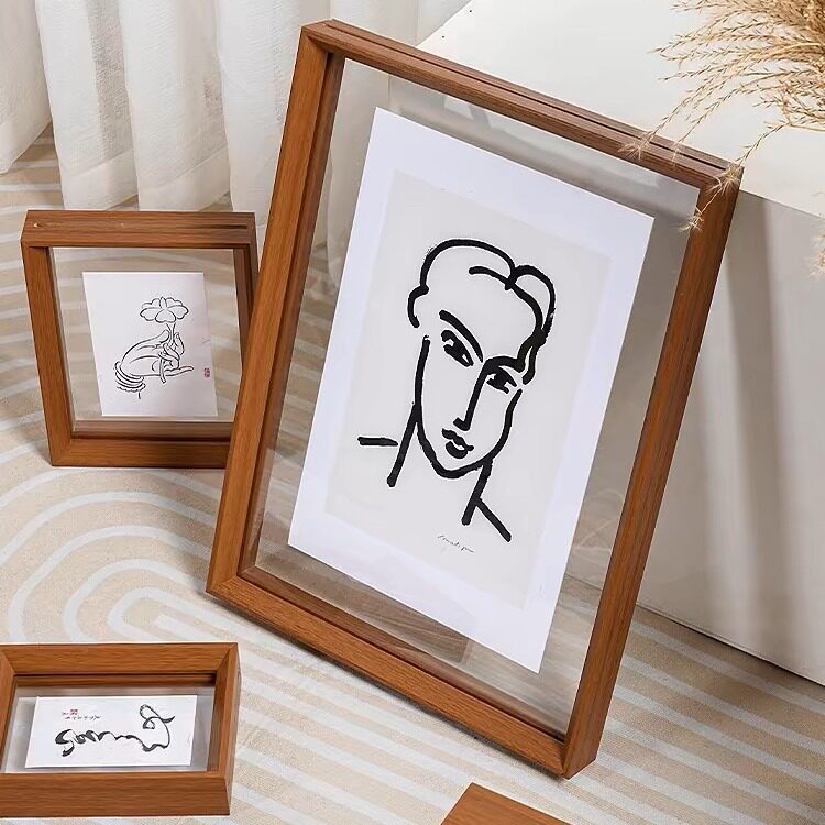 Double-sided Transparent Photo Frame Table Plant Specimen Paper-cut Wedding Happy Character Photo Frame diy Mounted Photo Frame