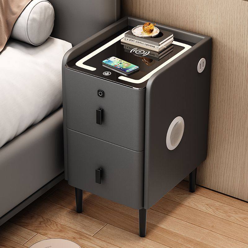 Smart Ultra-Narrow Bedside Table Solid Wood Bedroom Multi-Functional Small Simple Modern Multi-Functional Bedside Table Wireless Charging