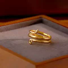 Multi-layer Winding Golden Snake Ring Women's Benmingnian 2025 New Explosive Light Luxury High-end Pinty Tail Ring