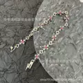 Vintage Cross Flower Bracelet (Rose Red Diamond)