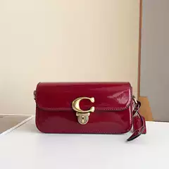 Coach Genuine Leather Women's Bag, Crossbody, Handbag, Shoulder Bag, Baguette Bag, Monogram Accordion Bag, Original Export Model