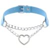 Cross-border Harajuku Heart-shaped Chain Collar Necklace Fashion Trend Leather Love Neck Chain Neck Chain Clavicle Chain