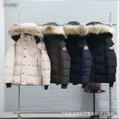 New High-End Correct Version of Big Goose Big Pocket Men and Women Couple Parka Cotton Hooded Thickeneded Warm Windproof Jacket