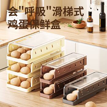 Slide-Out Egg Storage Box, Large Capacity, Refrigerator-Specific, Egg Preservation Tray, Kitchen Portable Assembly