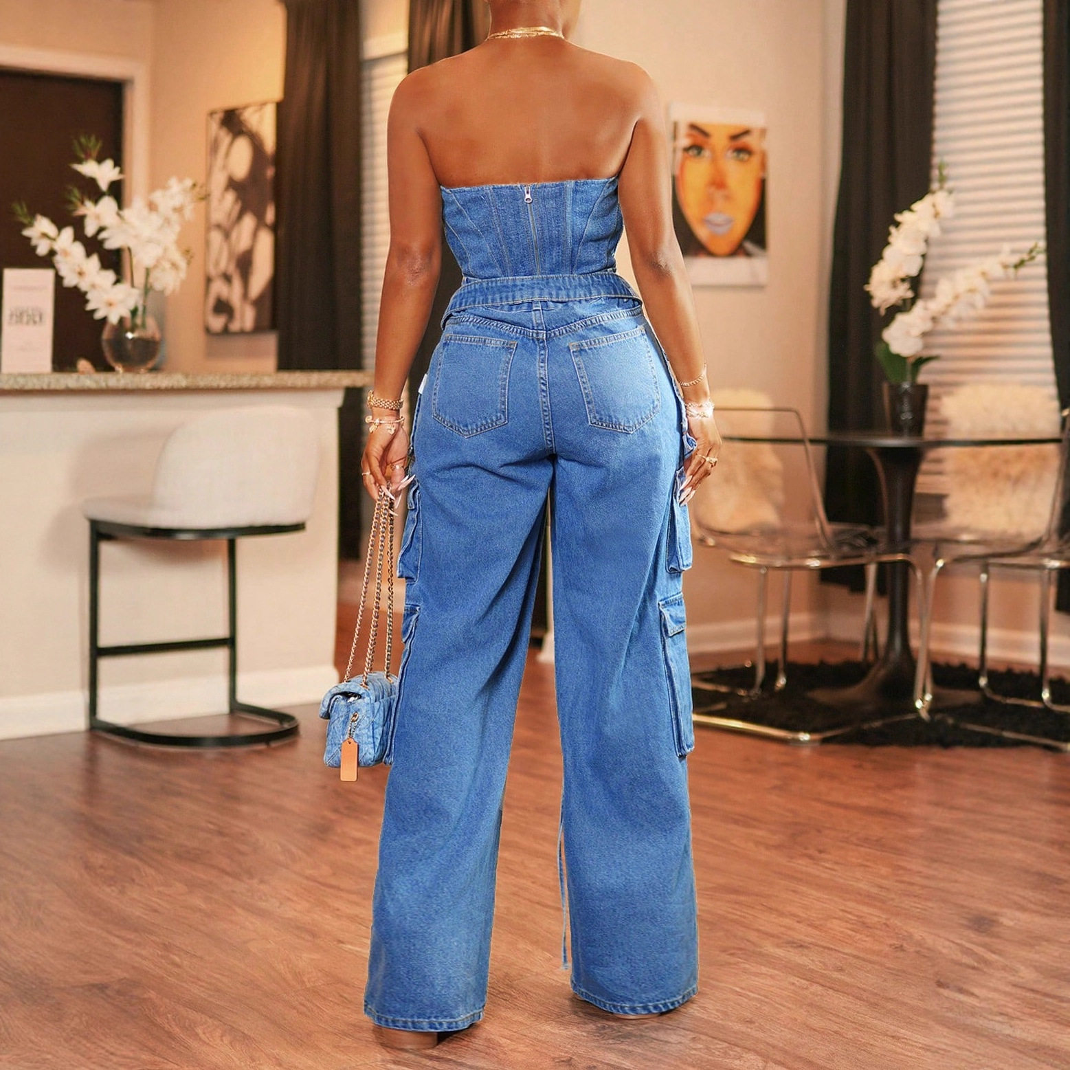 Wide Leg Jeans Casual Style Fashionable Design Comfortable Fit Perfect for Everyday Wear Ready to Ship