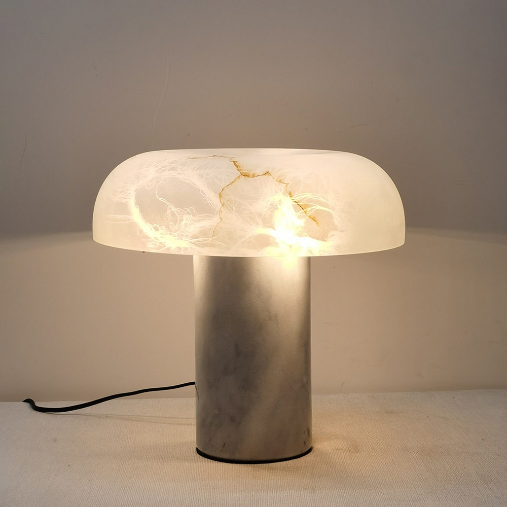 New Chinese style simple marble table lamp designer living room bedroom hotel creative exhibition hall decorative glass bedside lamp
