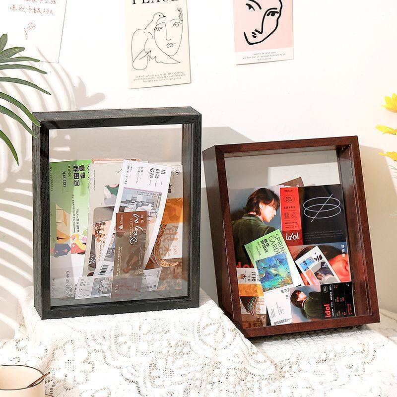 Double-sided transparent hollow photo frame stereo concert train ticket movie ticket collection ticket display frame bill table